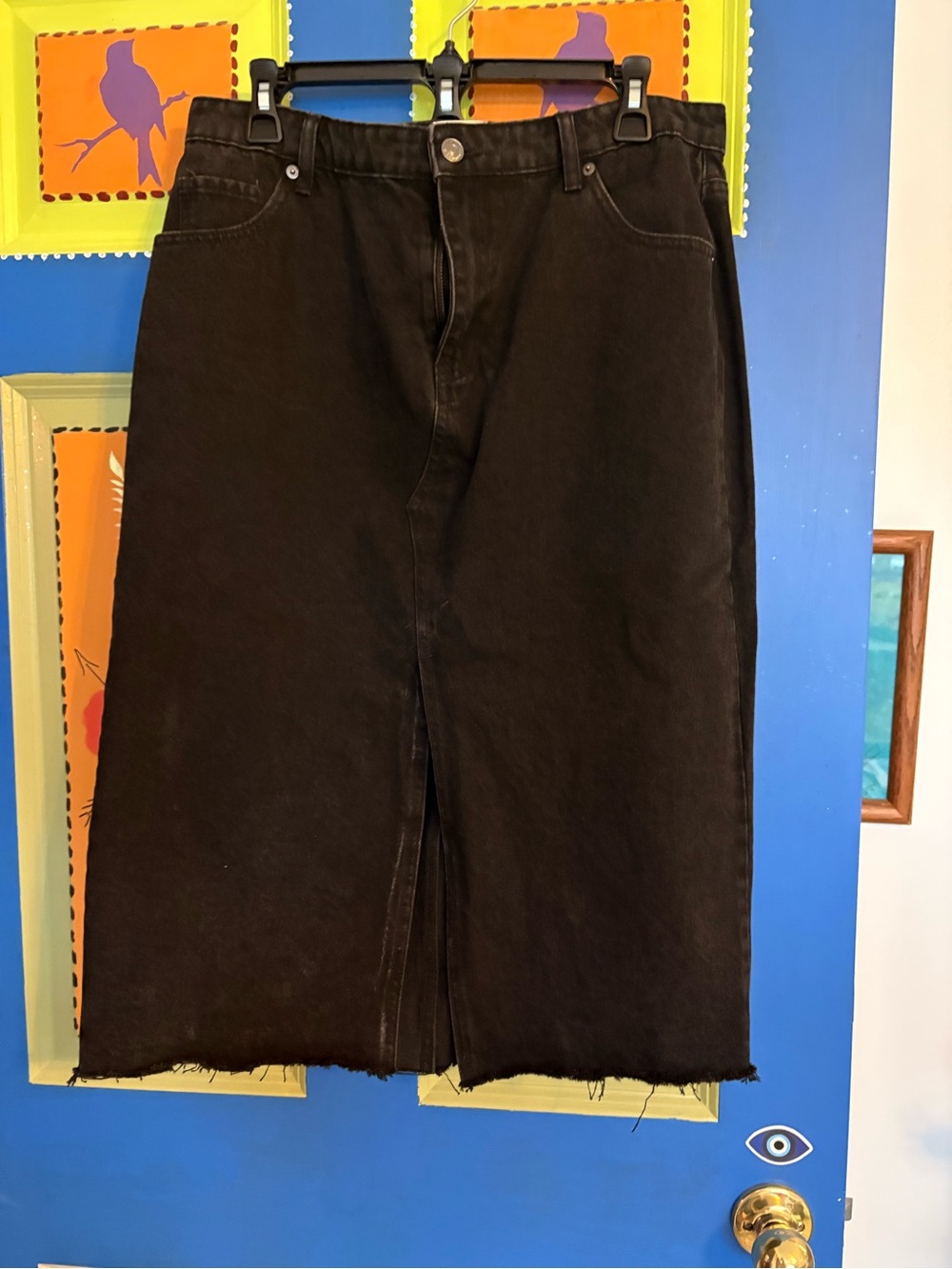 Industry sz 12-14 petite black denim skirt